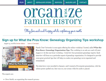 Tablet Screenshot of organizeyourfamilyhistory.com